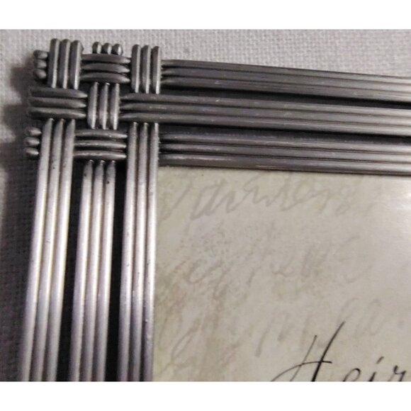 Burnes Heirloom 4x6 Metal Photo Frame Pewter Finish Wire Lattice Design Vintage - Picture 5 of 14